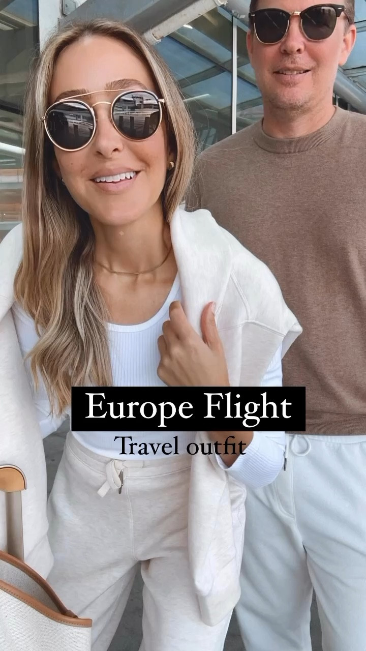Long flight outfits . They are cozy , cute and the fabric is so stretchy! Runs tts. Wearing a size small  on all pieces. Use code: ALINEXSPANX for 10% off and free shipping 

#LTKStyleTip #LTKSeasonal #LTKOver40
