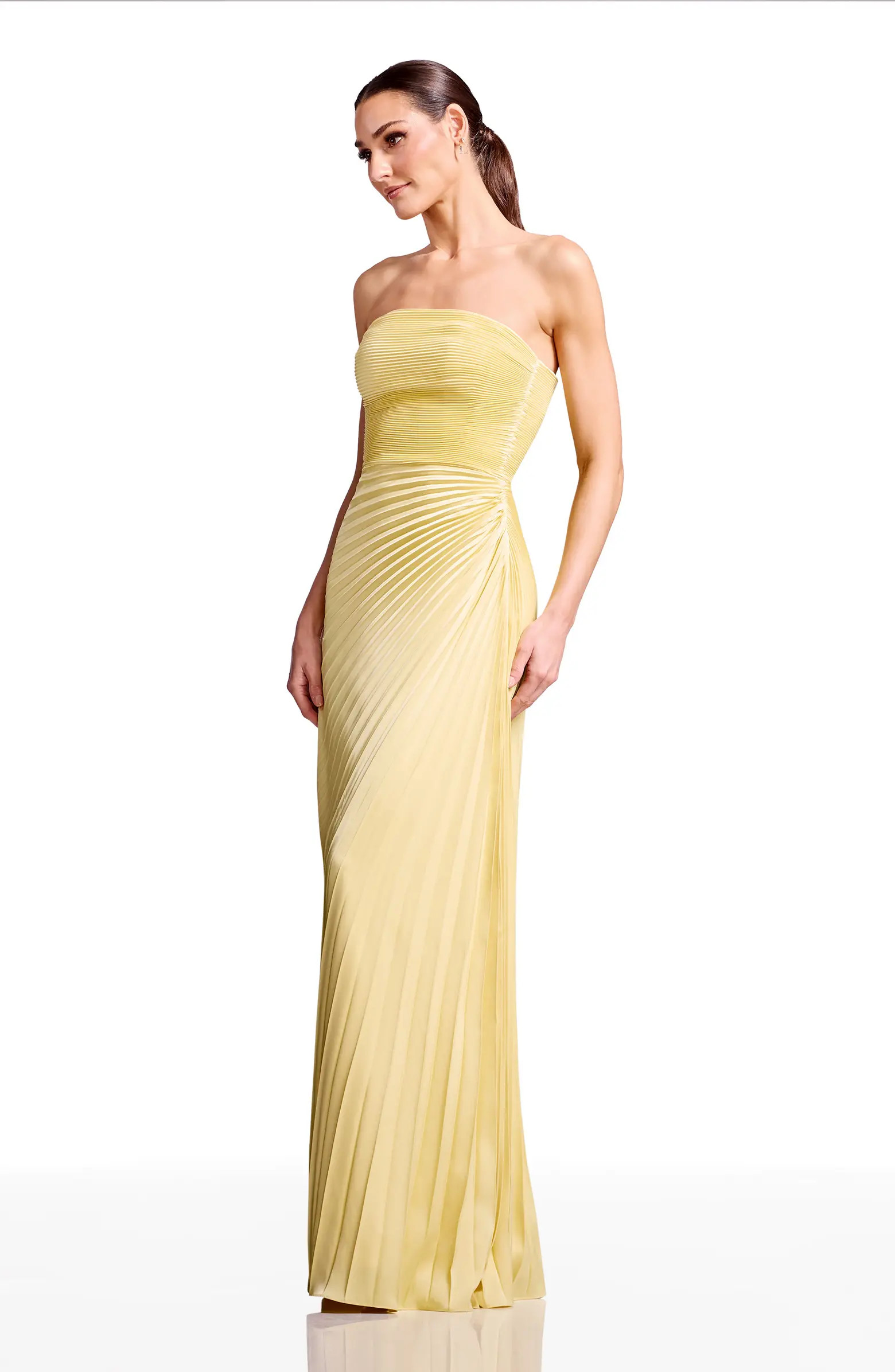 Kinley Accordion Pleat Strapless Evening Gown | Nordstrom