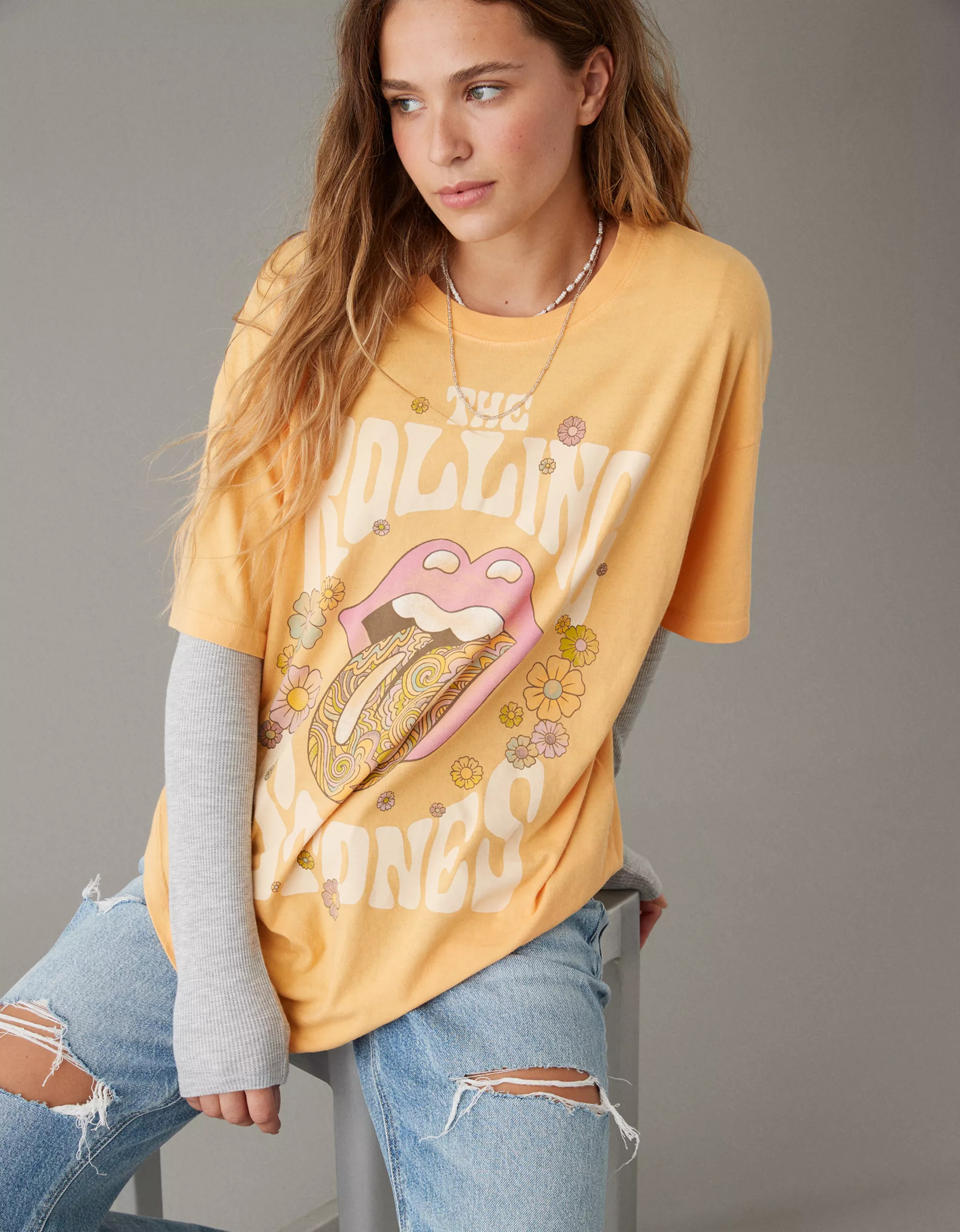 AE Oversized Rolling Stones Graphic Tee | American Eagle Outfitters (US & CA)