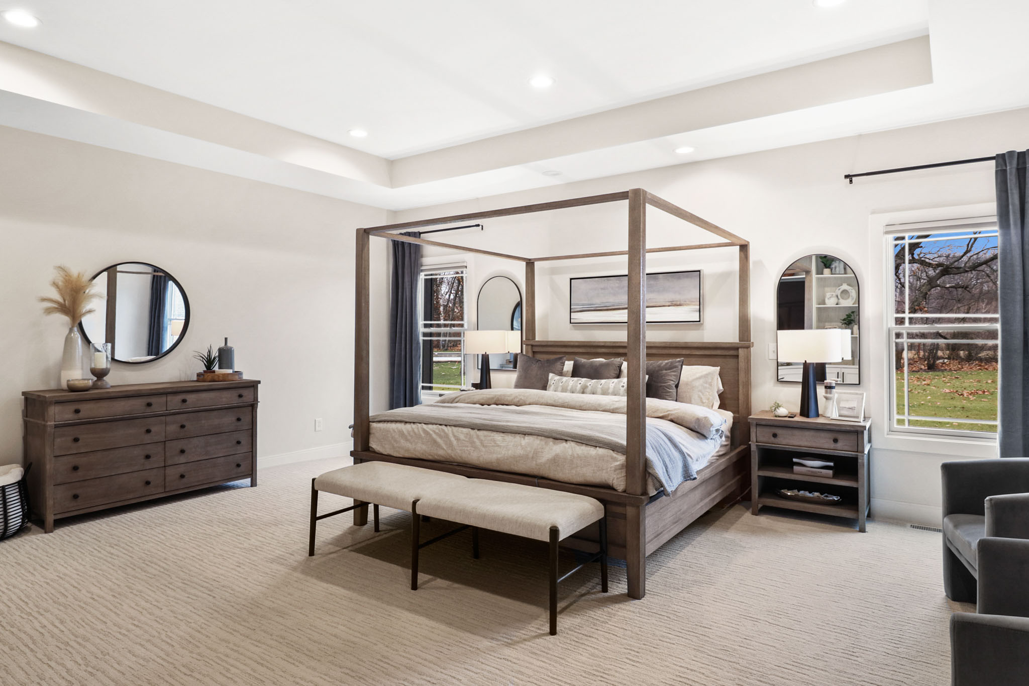 We couldn’t let Bedroom Week end without revisiting one of our forever favorite primary bedroom projects.
Things we love:
✨ The canopy bed that instantly transforms the room into a dreamy retreat
🎨 The soft warmth of Sherwin Williams White Sesame, adding just the right amount of cozy
📺 And those built-ins—we’d be remiss not to highlight them. Framing the television with style, they create a stunning focal point while offering space to showcase personal mementos, design elements, and treasures from travels near and far.
Still obsessed even all these years later and we certainly hope our clients are too!  

 #LTKHome