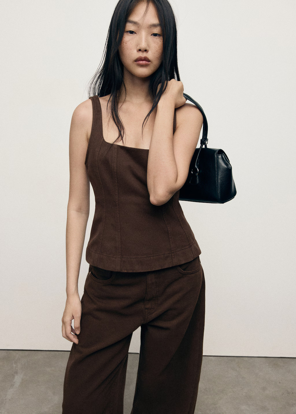 Flared denim top - Women | MANGO USA | Mango (US/MX/AU)