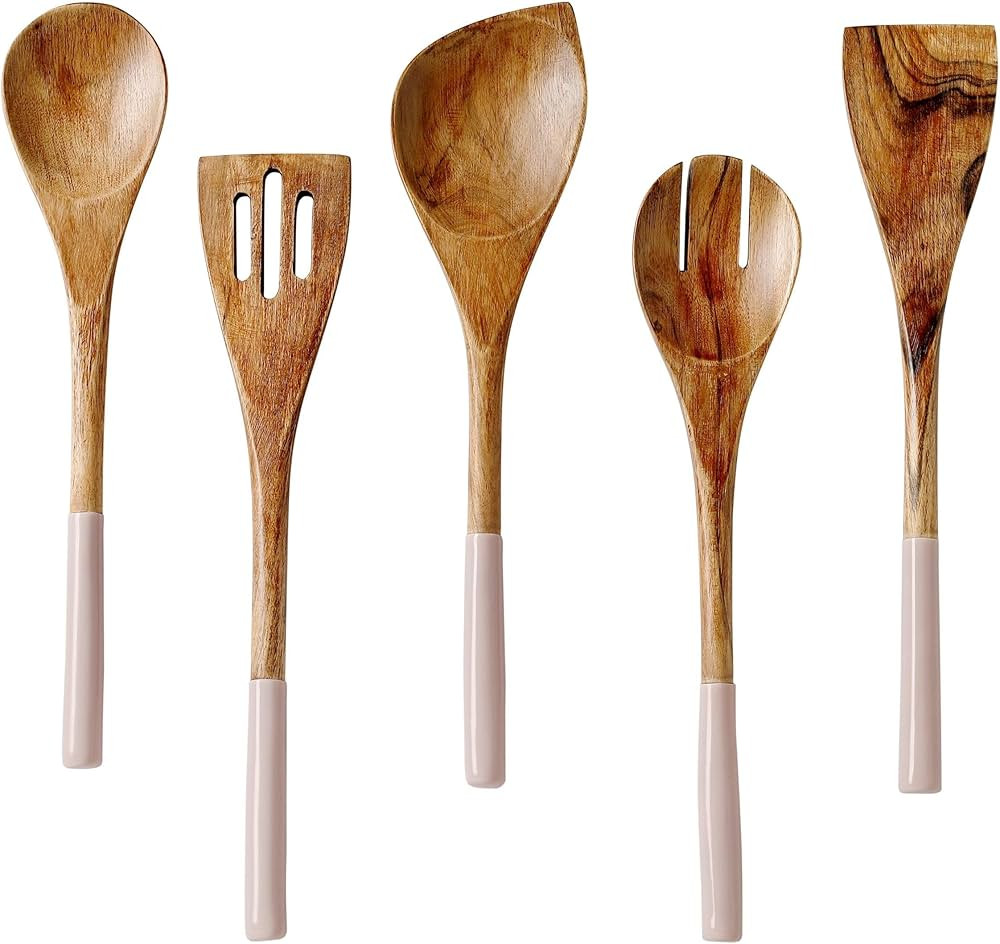 Wooden Cooking Utensils Set for Kitchen, Non Stick Cookware Tools Includes Wooden Spoon for Cooki... | Amazon (US)