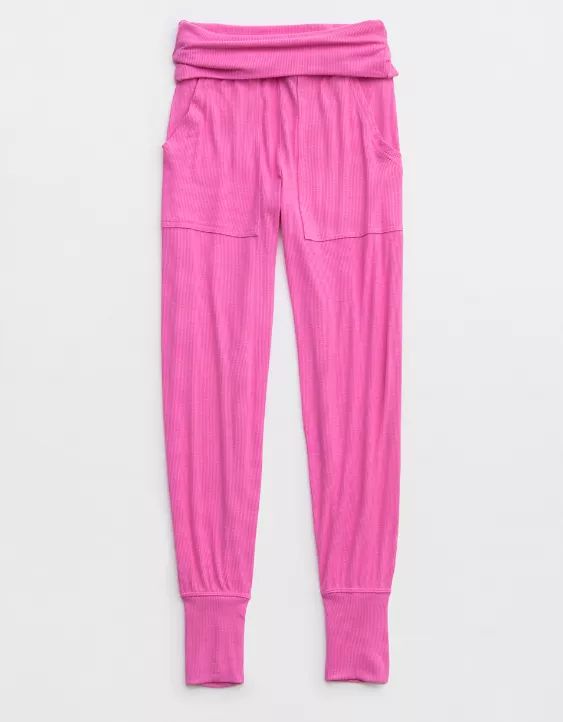 Aerie Real Soft® Ribbed Foldover Jogger | American Eagle Outfitters (US & CA)