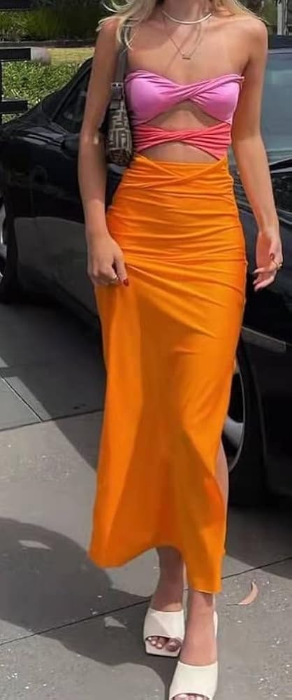 Sexy Halter Neck Bodycon Dress for Women Y2K Knitted Mini Dress V Neck Backless Short Dress E Girl S | Amazon (US)