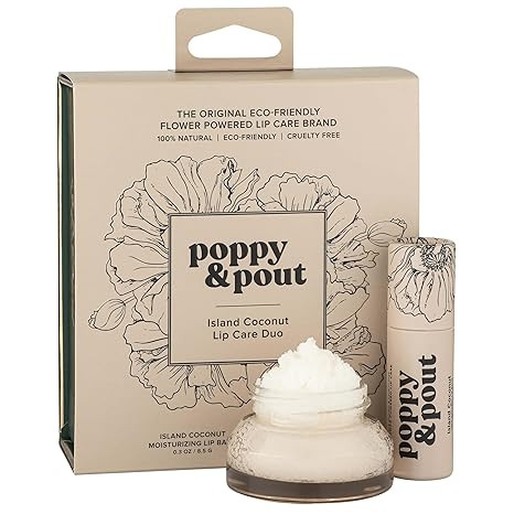 Poppy & Pout Lip Care Set | Lip Balm & Scrub | Sustainable Cardboard Tubes & Glass Jars, All Natu... | Amazon (US)