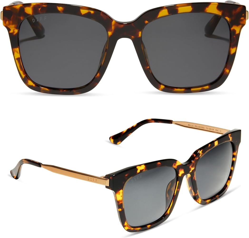 DIFF Bella Square Sunglasses for Women | Designer Frames | 100% UV Protection | Amazon (US)