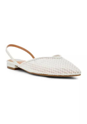DV Dolce Vita Women's Coraline Slingback Skimmer Flats, White, 7.5M | Belk