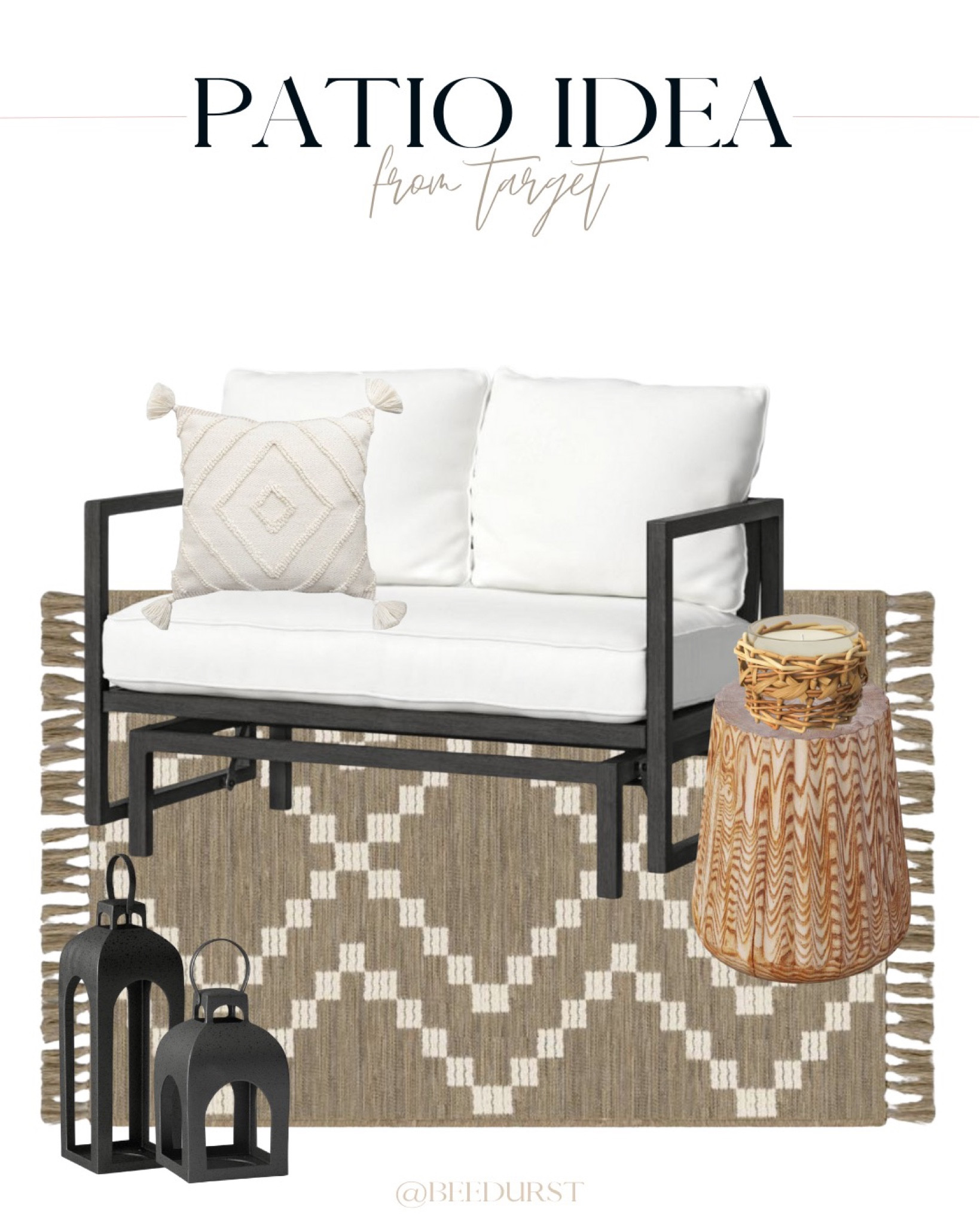 Target patio idea, Target patio furniture, patio inspiration, patio furniture, affordable patio furniture, patio loveseat, outdoor rug, modern patio decor, outdoor pillow, patio lanterns, outdoor lanterns, outdoor furniture from Target

#LTKSeasonal #LTKsalealert #LTKhome