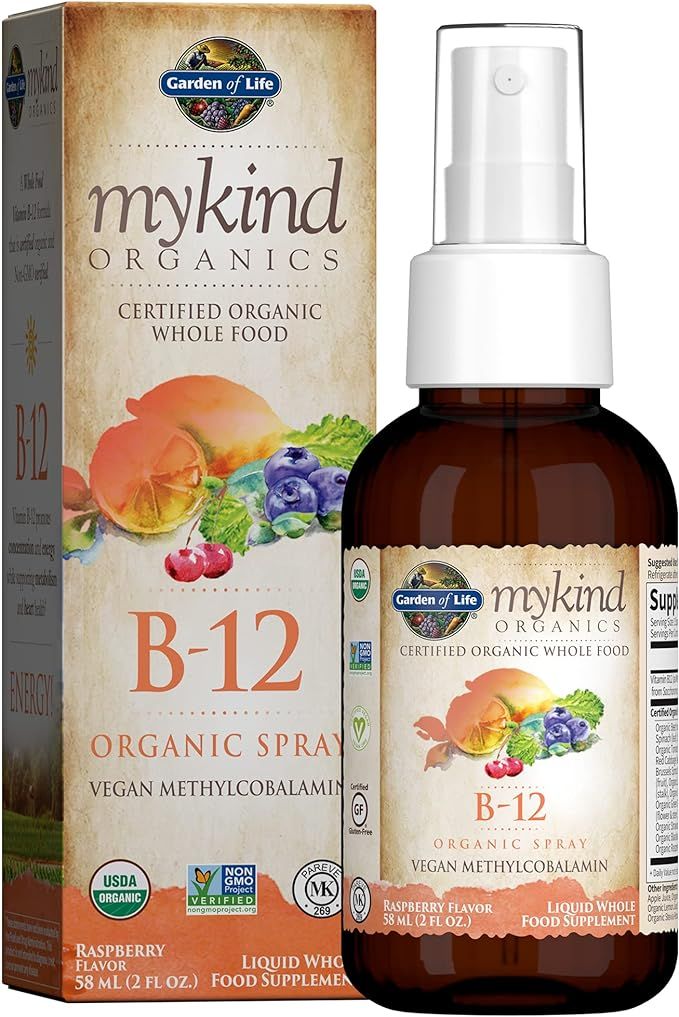 Garden of Life B12 Vitamin - mykind Organic Whole Food B-12 for Metabolism and Energy, Raspberry,... | Amazon (US)