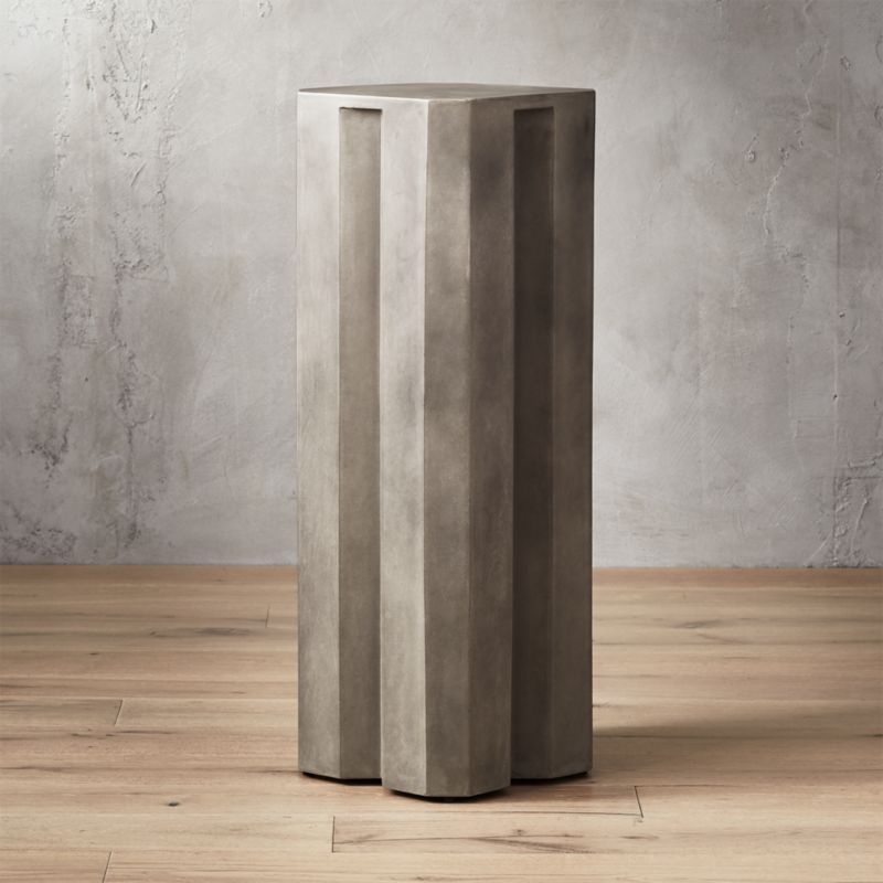 Hex Tall Grey Cement Pedestal Table + Reviews | CB2 | CB2