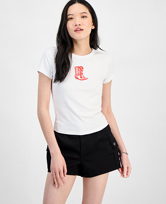 Juniors' Cowboy Boots T-Shirt | Macy's