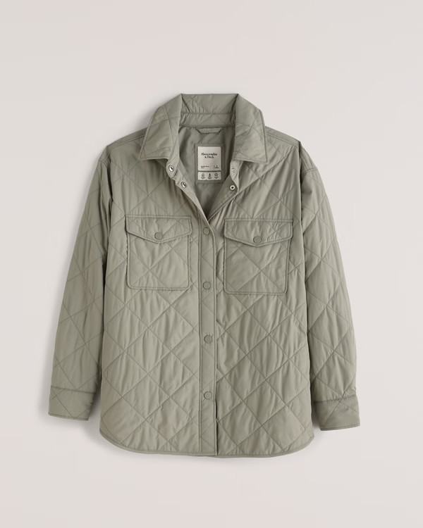 Women's Quilted Shirt Jacket | Women's Coats & Jackets | Abercrombie.com | Abercrombie & Fitch (US)