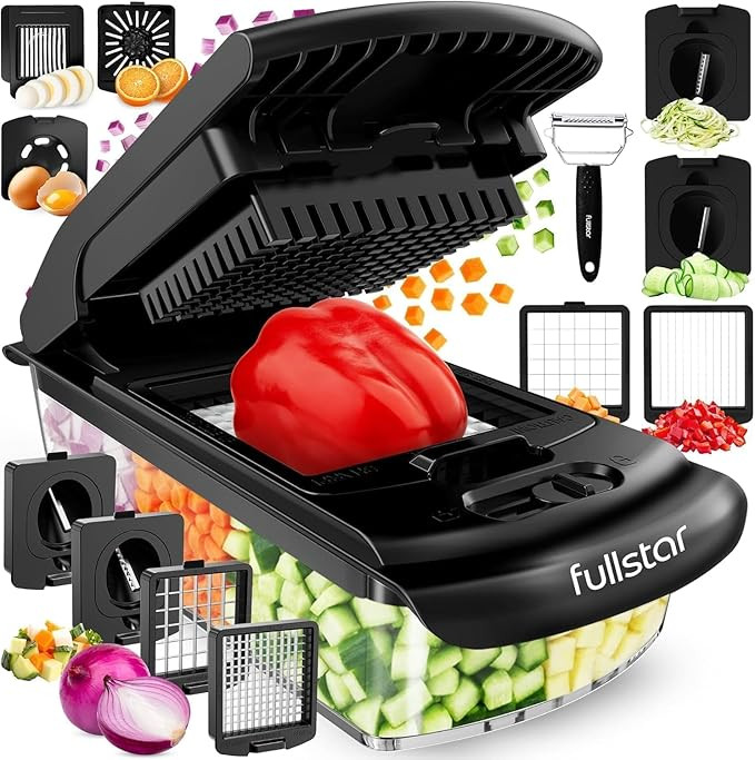 Fullstar Vegetable Chopper and Spiralizer - Food Chopper with Container, Fruit Slicer, Kitchen Ga... | Amazon (US)