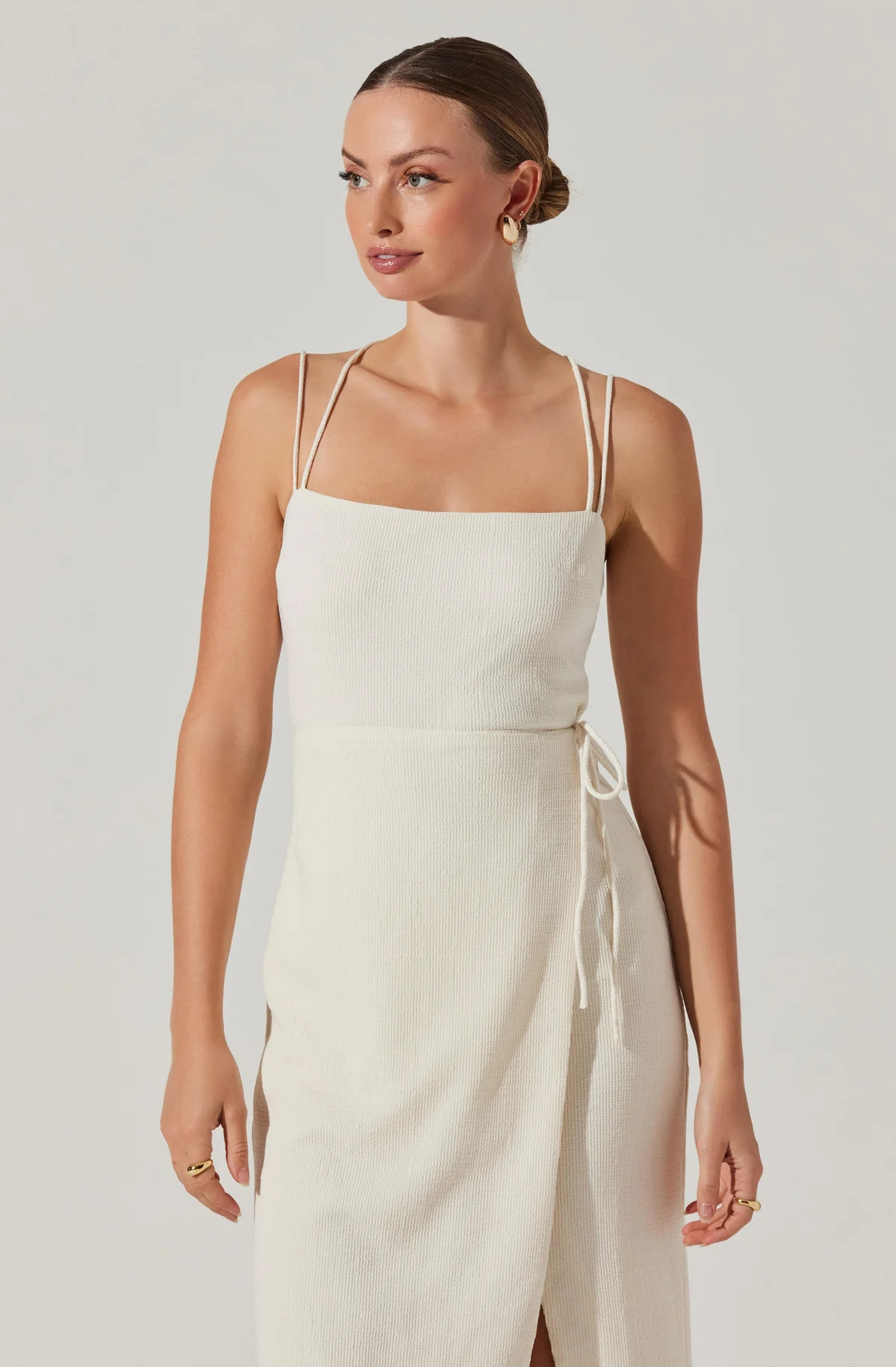 Brinda Wrap Midi Dress - Cream / XS | ASTR The Label (US)