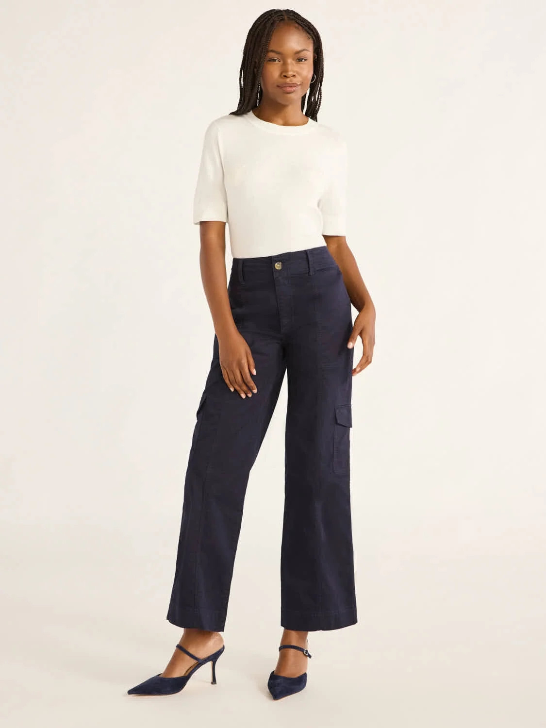 Free Assembly Women's Straight Leg Cargo Pants, 30” Inseam, Sizes 0-20 - Walmart.com | Walmart (US)