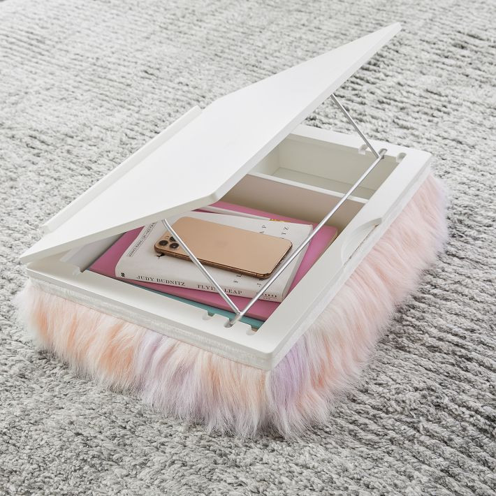 Unicorn Faux-Fur Charging Lapdesk | Pottery Barn Teen