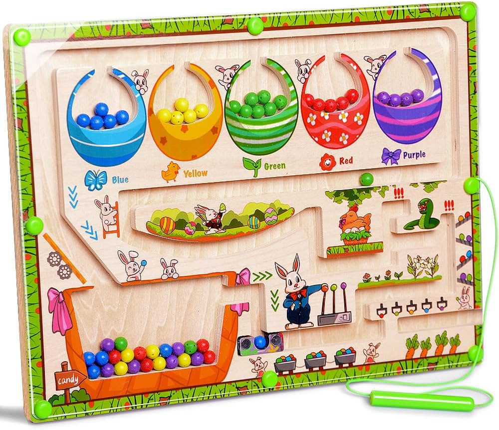 Waybla Easter Magnetic Color & Number Maze Puzzle, Montessori Fine Motor Skills Toys for Girls Bo... | Amazon (US)