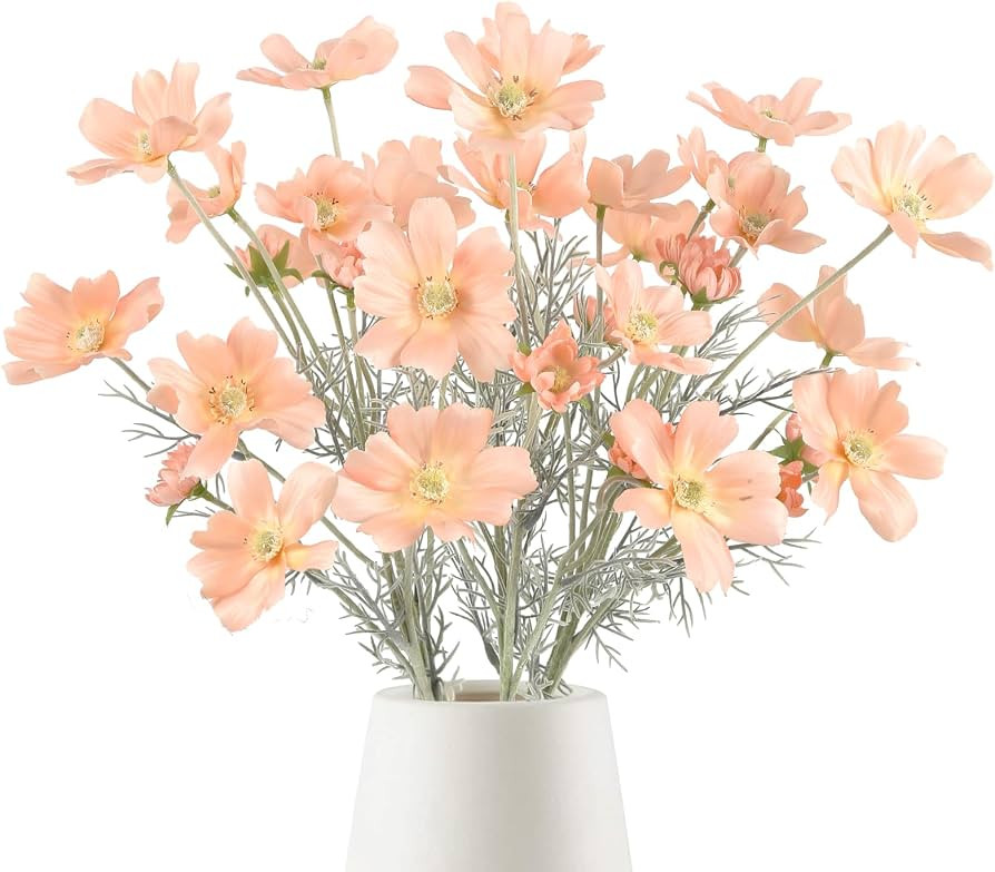 Cosmos Silk Flowers,6PCS Daisy Flowers Artificial 24'' Artificial Wildflower Fake Flowers with St... | Amazon (US)
