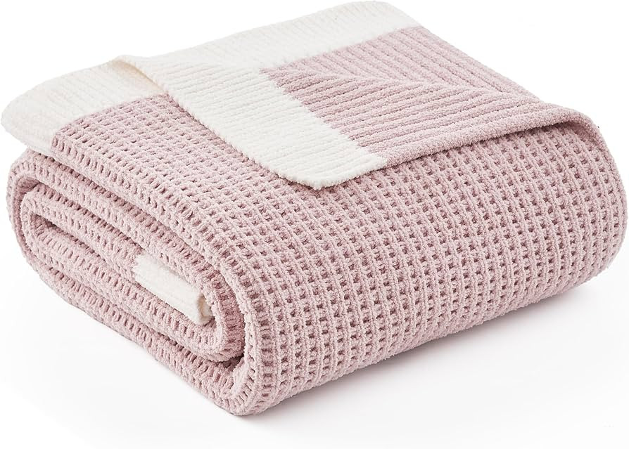 Amélie Home Chenille Waffle Throw Blanket for Couch, Reversible Soft Cozy Knit Blanket Lightweig... | Amazon (US)