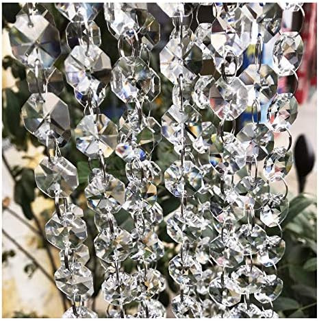 Crystal Chandelier Beads Beebel 19.7Ft Clear Glass Crystal Beads Lamp Chain Garland for Chandelier P | Amazon (US)
