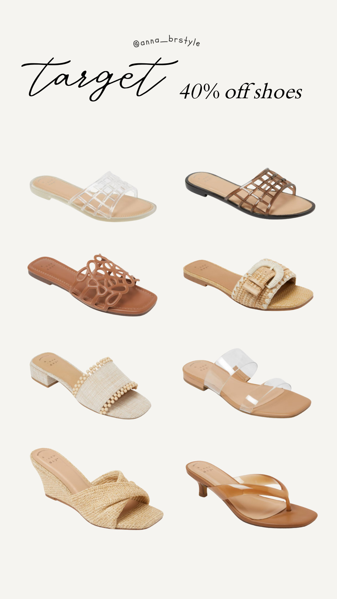 Target Circle Deal Days 40% off shoes.

summer sandals, vcation sandals, neutral sandals, jelly sandals, target shoes, target deals. 

 #LTKSaleAlert