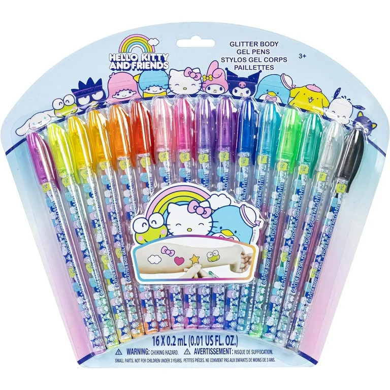 Hello Kitty and Friends Glitter Gel Pens Body Markers Colorful & Bright Glitter Pens Gifts for Gi... | Walmart (US)
