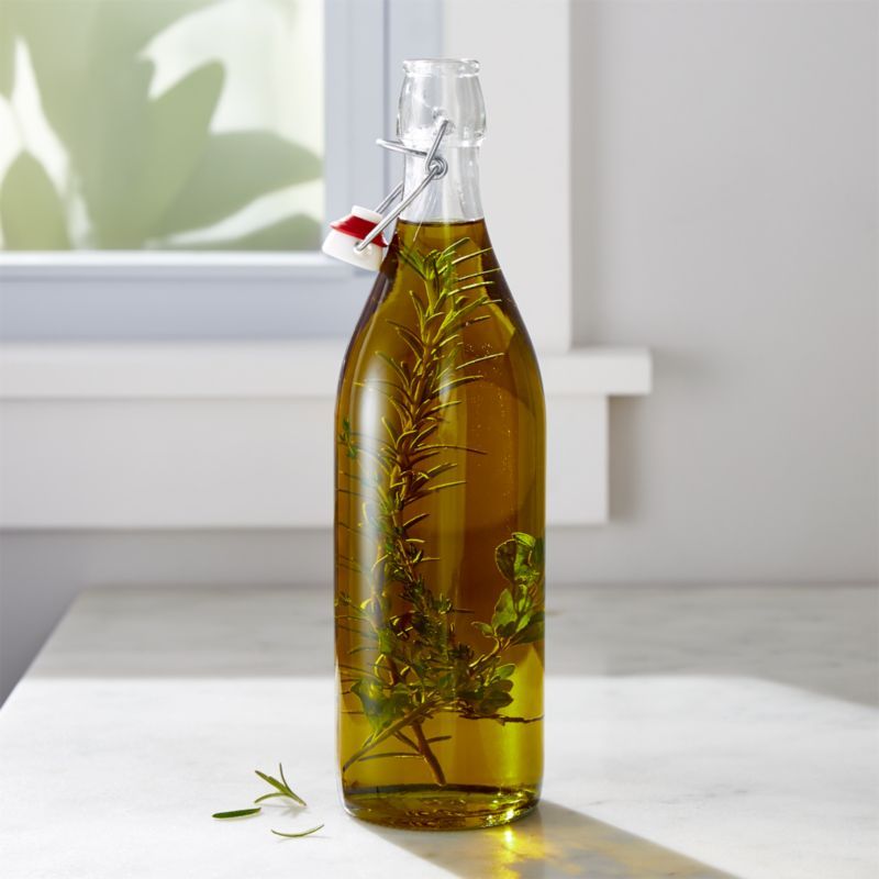 Airtight Glass Swing Top Bottle + Reviews | Crate and Barrel | Crate & Barrel