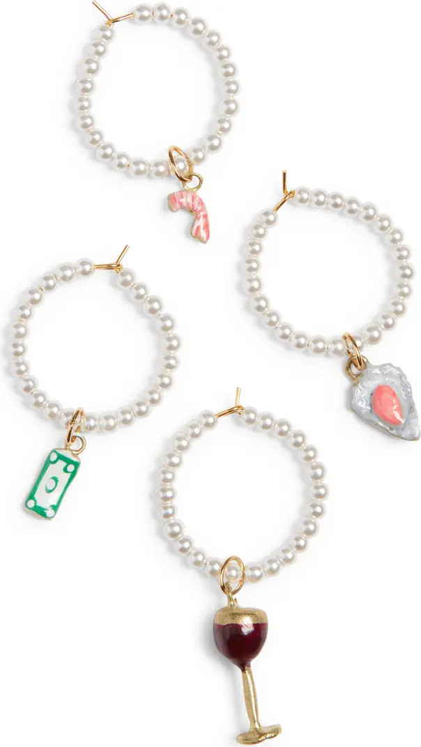 Susan Alexandra Night Out Set of 4 Imitation Pearl Wine Charms | Nordstromrack | Nordstrom Rack