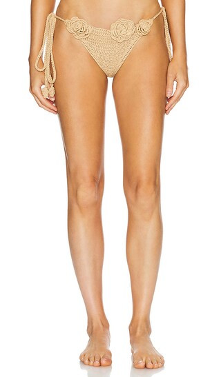 Nora Crochet Bikini Bottom in Tan | Revolve Clothing (Global)