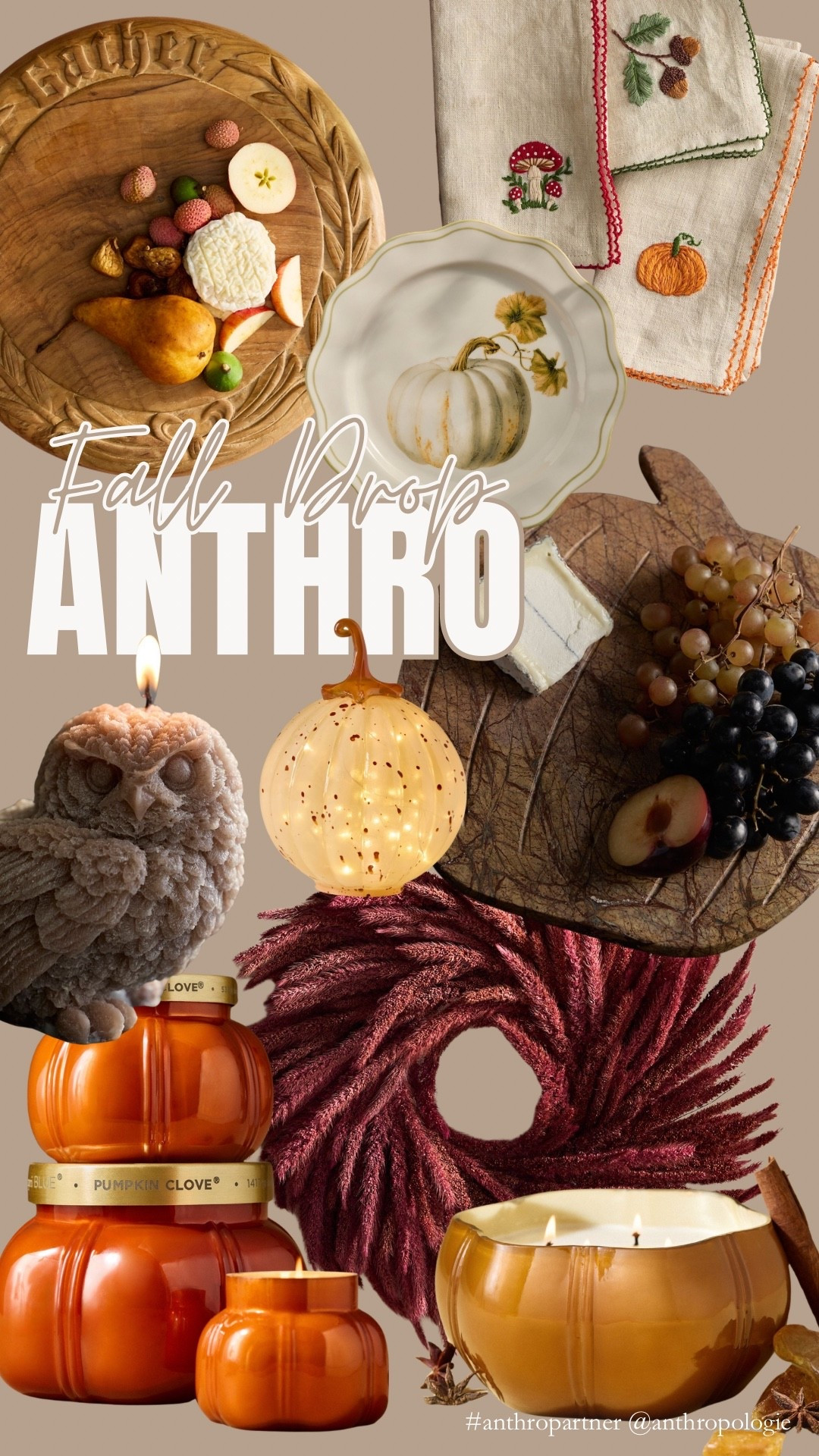 ANTHRO HOME FALL DROP! All the pumpkins, gourds and ghouls oh my!
USE CODE: LIVIN20 for 20% off your purchase of $100 or more!