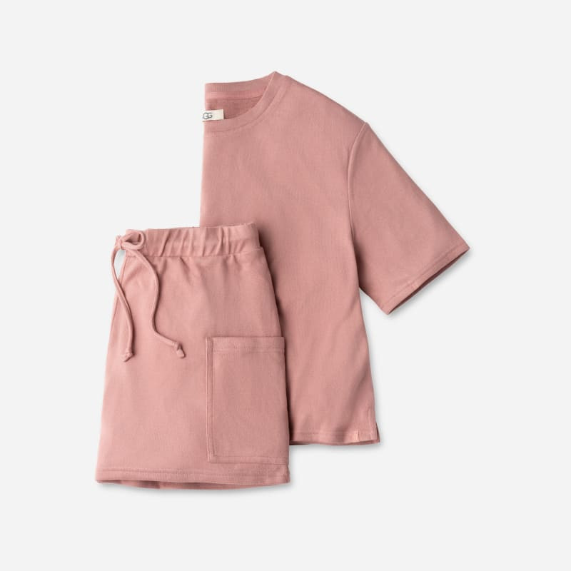 UGG® Women's Emaryld Short Set Knit/Recycled Materials Sleepwear in Pink Dawn, Size 1X | UGG (US)