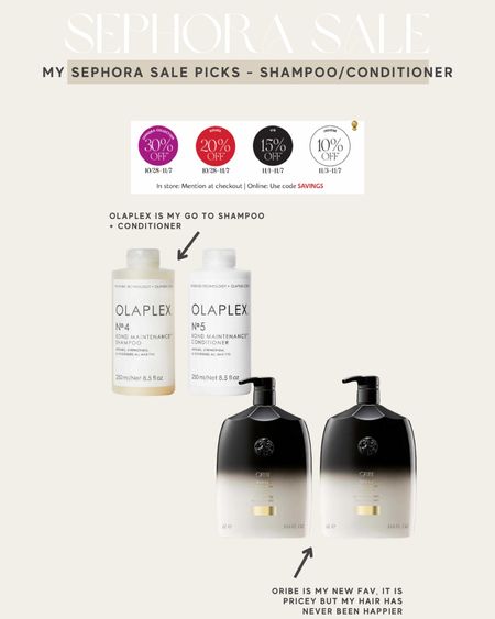 Sephora sale favorite shampoo and conditioners! 

#LTKbeauty #LTKunder100 #LTKsalealert
