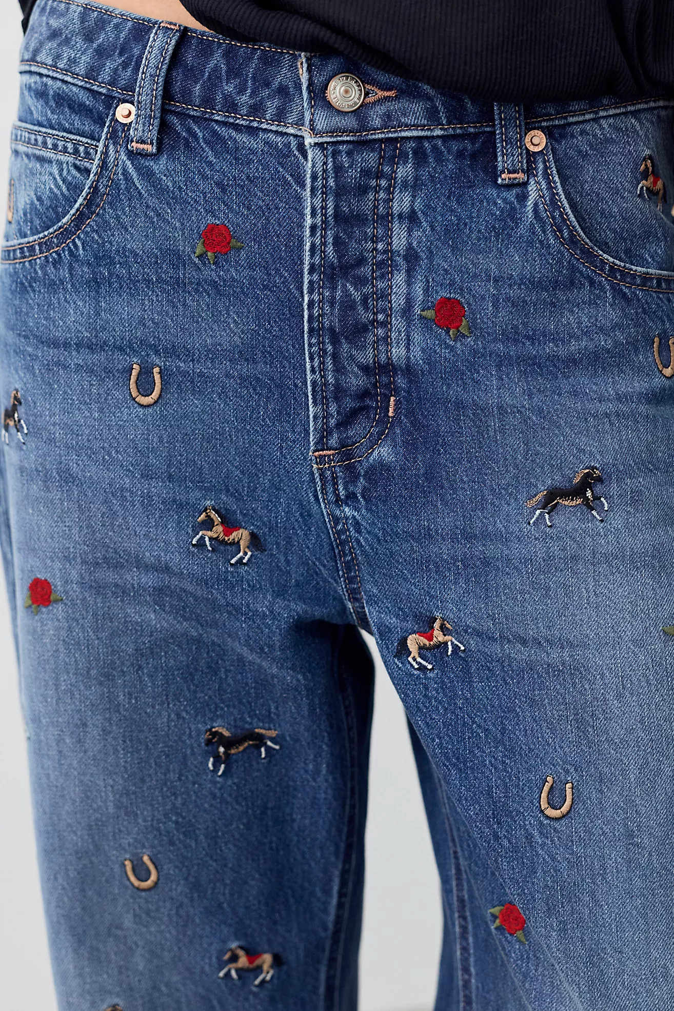 We The Free Deep Trance Embroidered Dropped Boyfriend Jeans | Free People (Global - UK&FR Excluded)