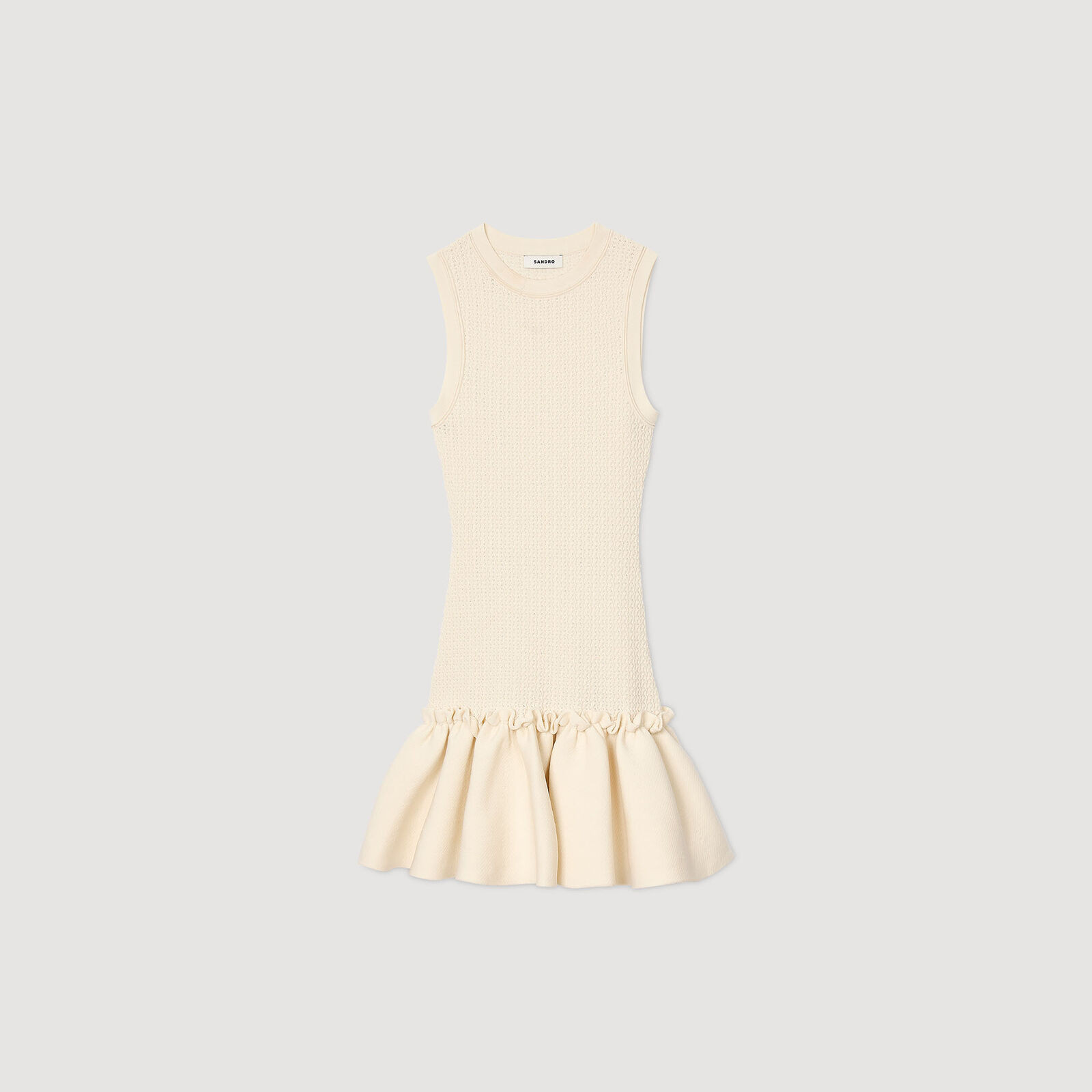Mini knit dress with ruffle | Sandro US | Sandro-Paris US