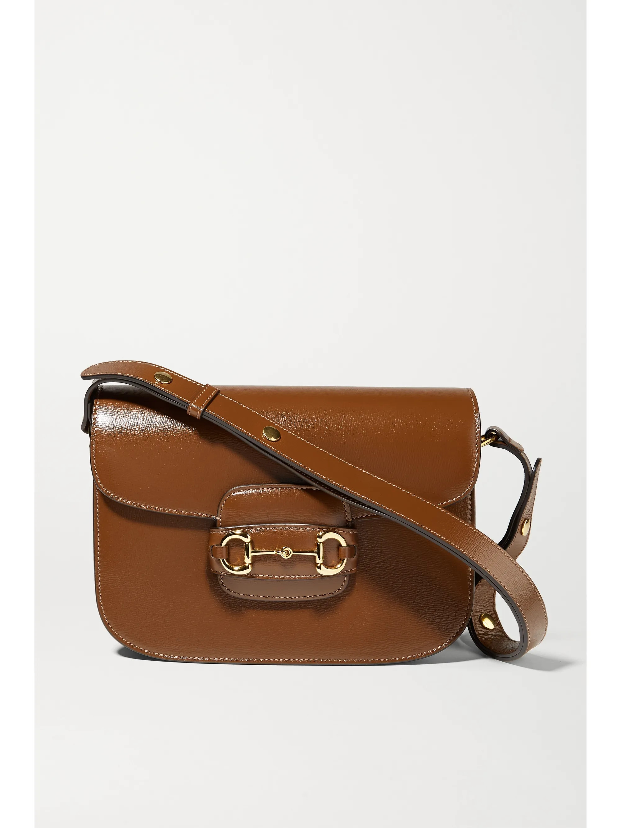 Chocolate 1955 horsebit-detailed leather shoulder bag | Gucci | NET-A-PORTER | NET-A-PORTER (UK & EU)