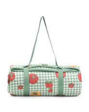 Reversible Gingham Embroidered Tomato Outdoor Picnic Blanket | TJ Maxx