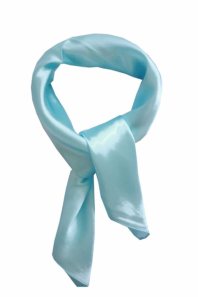 Silk square scarf pure color head scarf blend neckerchief | Amazon (US)