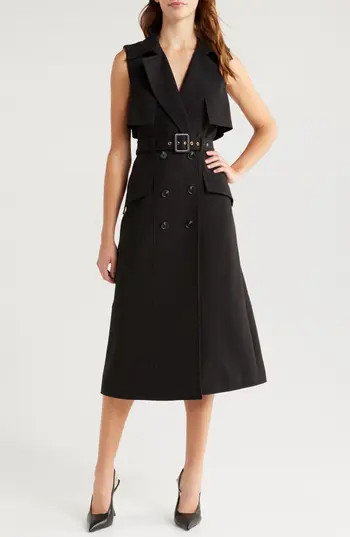 French Connection Azra Sleeveless Trench Coat Dress in Black at Nordstrom Rack, Size 2 | Nordstrom Rack