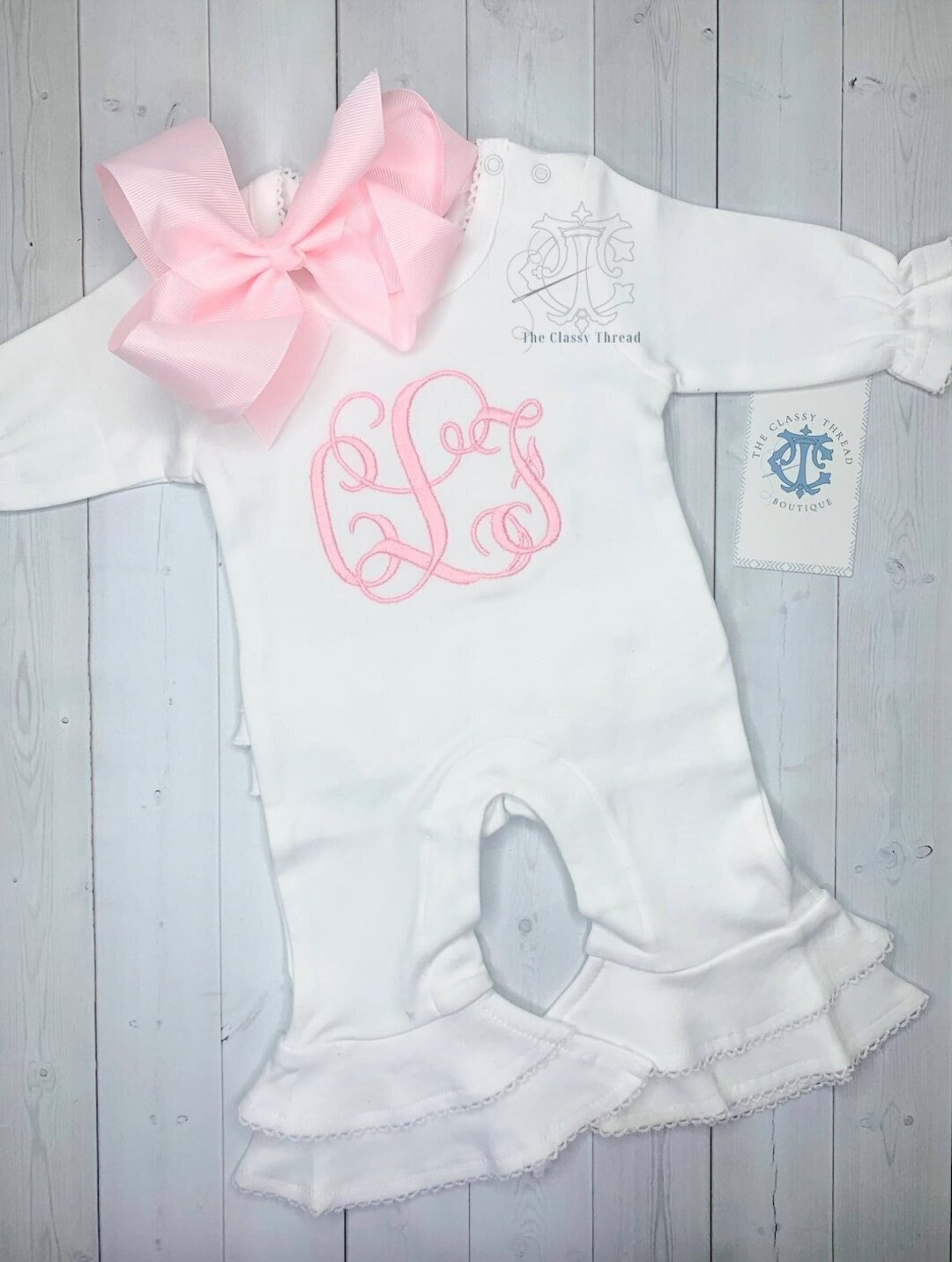 Baby Girl Coming Home Outfit, Monogrammed Romper, Personalized Baby Gift, Monogrammed Outfit, New... | Etsy (US)