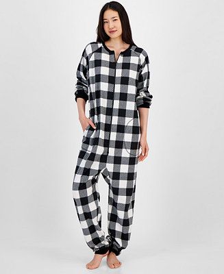 Matching Women's Checkered One-Piece Pajamas, Created for Macy's | Macys (US)