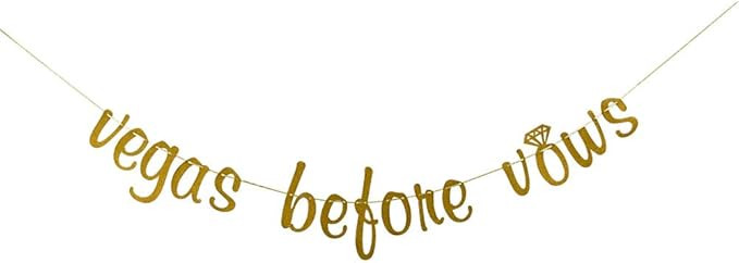 Vegas Before Vows Banner Garland Sign, Vegas Bachelorette Banner, Vegas Bachelor Party Decoration... | Amazon (US)