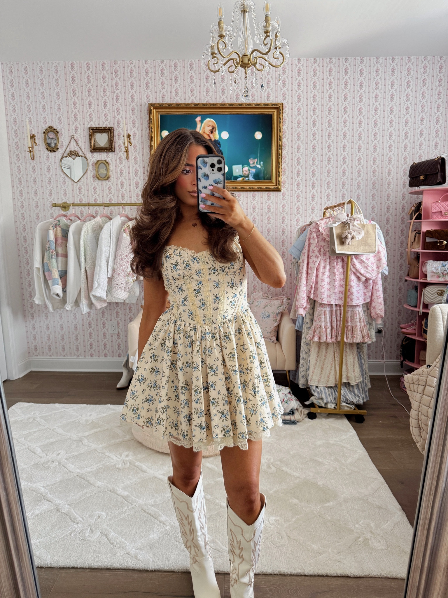 Southern belle vibes in full bloom 🌸👢 Rockin’ this lace floral dress and boots — sweet, sassy, and ready for a night of country music magic! 

#LTKSeasonal #LTKStyleTip #LTKTravel