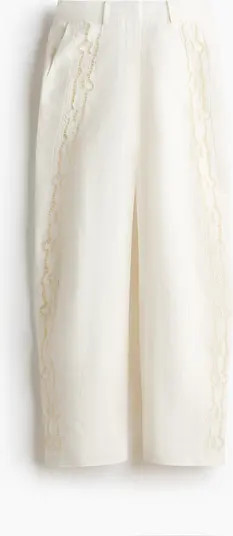 H&M Linen-blend Barrel Trousers | Nordstrom | Nordstrom