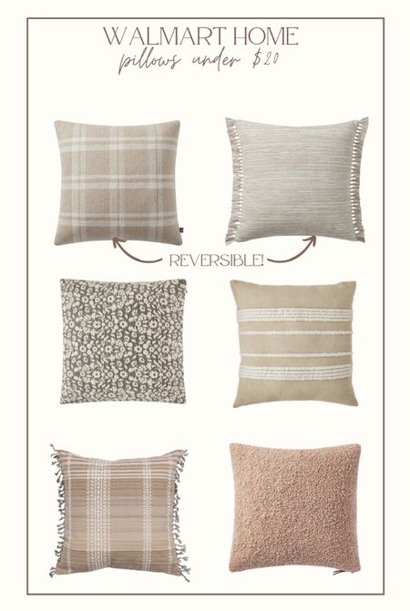 Walmart home throw pillows under $20! I have and love these! The neutral colors make them perfect for all decor styles and seasons! 

#LTKxWalmart #LTKHome #LTKSaleAlert