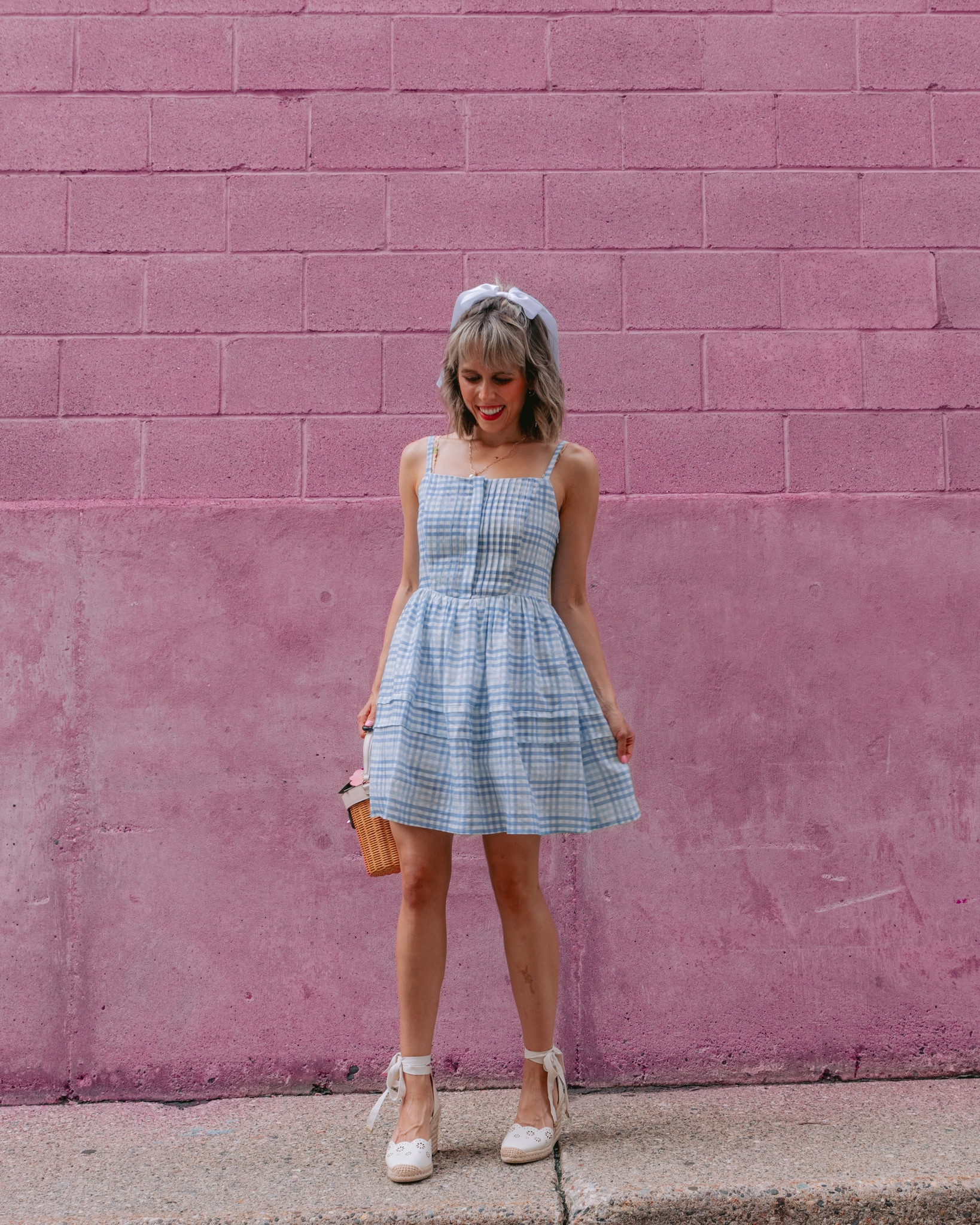 Summer outfit, gingham dress, gingham romper, barbiecore outfit

#LTKunder50 #LTKstyletip #LTKSeasonal