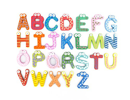 Bonamart Magnetic Letters Fridge ABC Alphabet Magnets for Toddlers Baby, Wooden Refrigerator Large M | Amazon (US)