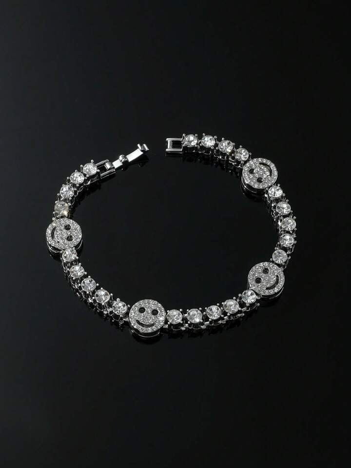 1pc Exquisite Expression & Rhinestone Decor Chain Bracelet For Men For Gift, For Jewelry Gift And... | SHEIN