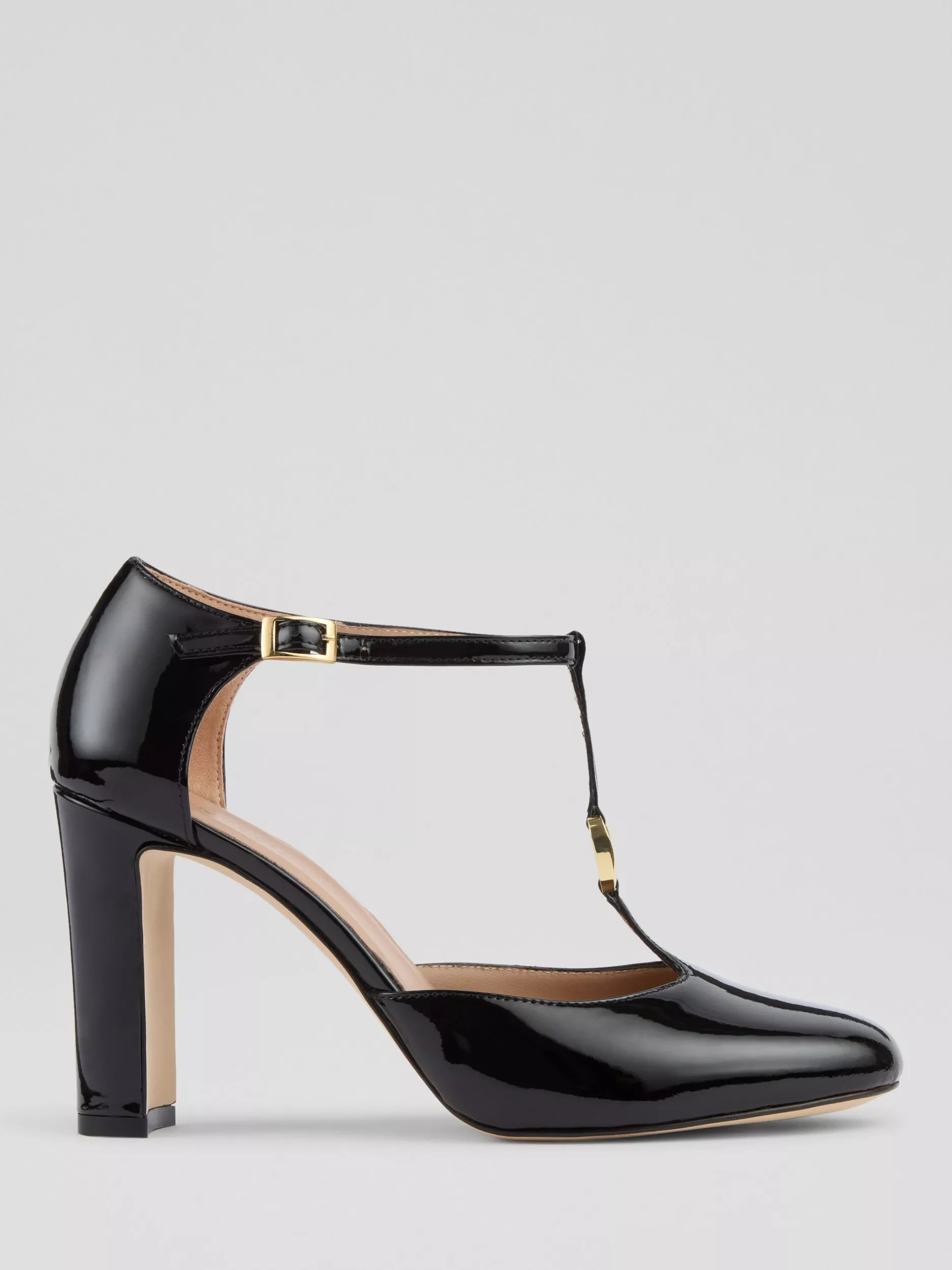 L.K.Bennett Almina Leather Mary Jane Court Shoes, Black | John Lewis (UK)