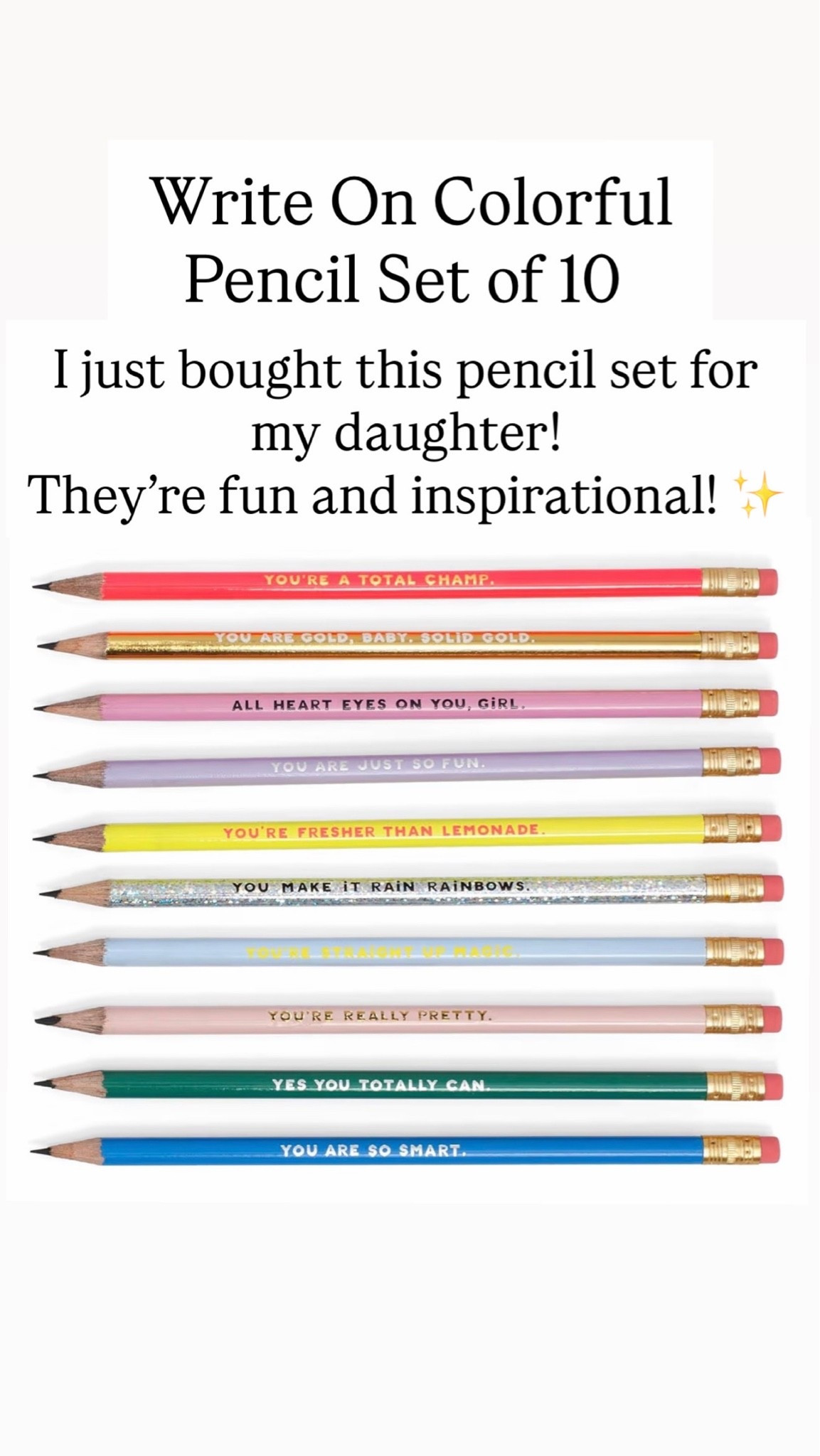 I love these inspirational pencils for kids