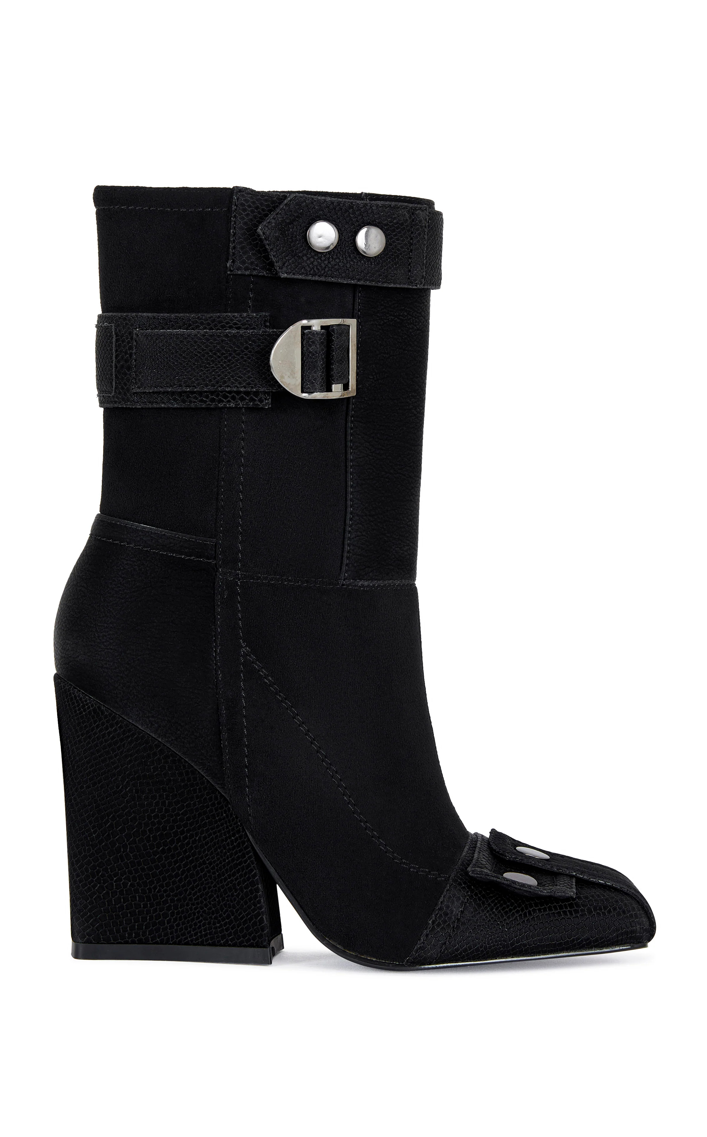 ALLONA-BLACK HEELED BOOTIE | Azalea Wang